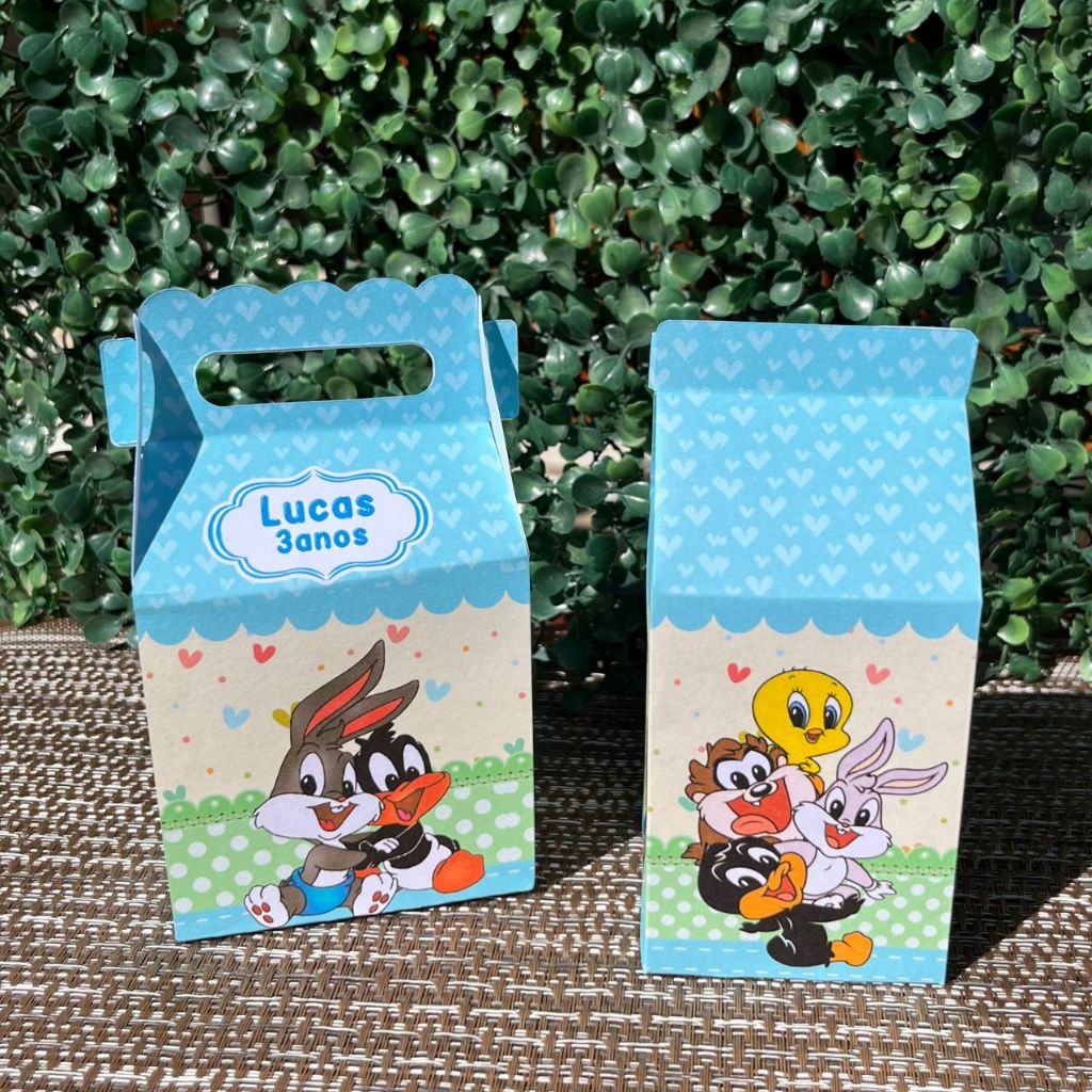 Kit Lembrancinha looney tunes baby Menina ou Menino/Kit 20 caixinha personalizada/Kit festa aniversario looney tunes