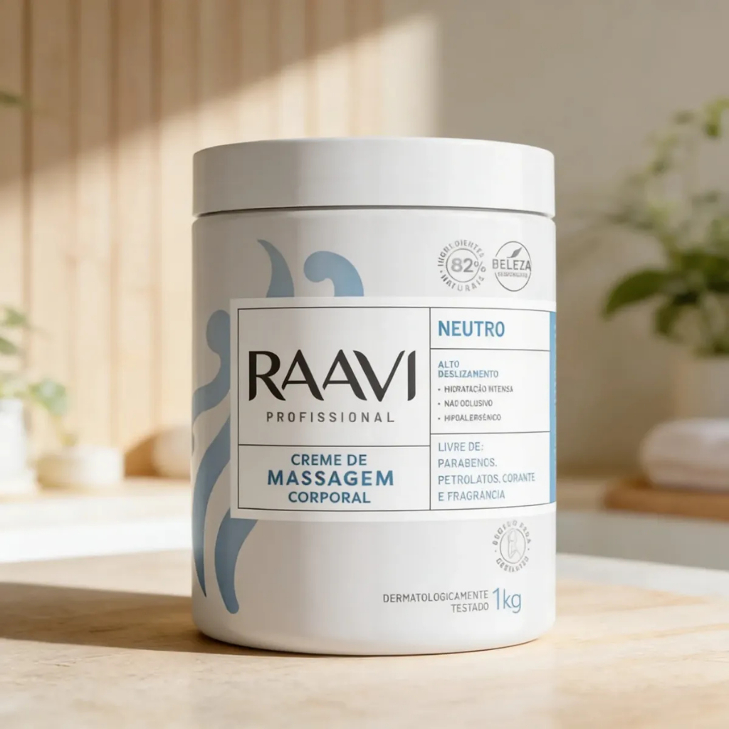 Creme de Massagem Corporal Neutro Raavi 1kg