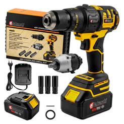 Furadeira Parafusadeira E Chave Pneumática 1/2" Sem Fio 48v Intercambiável Nakasaki