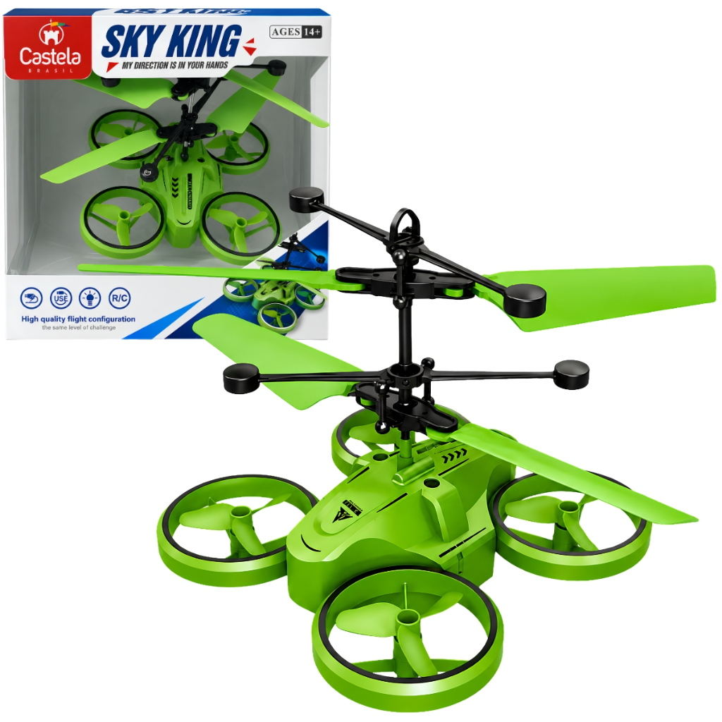 Mini Drone Voador Brinquedo Com Sensor de Mão Com Luz - Castela