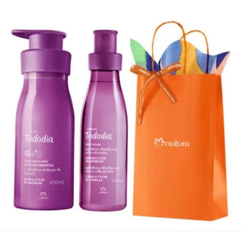 Natura Tododia Ameixa e Flor de Baunilha Kit Presente Hidratante 400ml + Body Splash 200ml