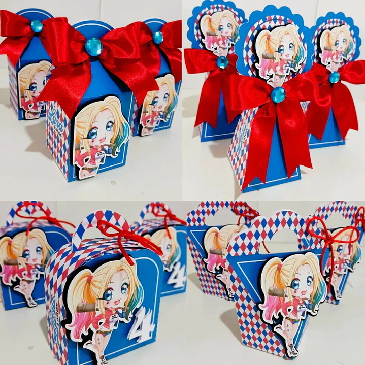 KIT FESTA personalizados pegue e monte ARLEQUINA lembrancinhas para festa