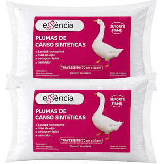 Travesseiros Pluma de Ganso Premium 70x50cm Antialérgico Macio Alto Luxo Hotel Toque Suave Confortável