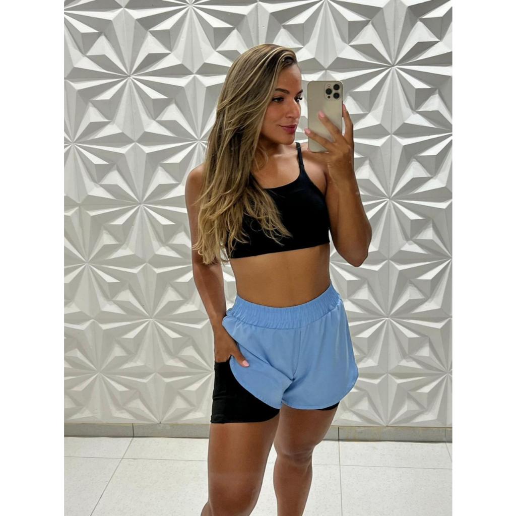SHORT DUPLO FITNESS FEMININO - CORRIDA ,ACADEMIA E CROSFIT , CONFORTO, SEGURANÇA E ESTILO!