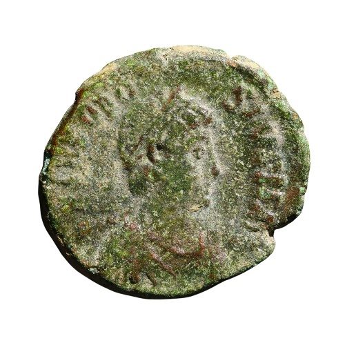 centenionalis - Teodósio I - Moeda do Império Romano (379–395 d.C.) - Antioquia - c. 379-395 d.C
