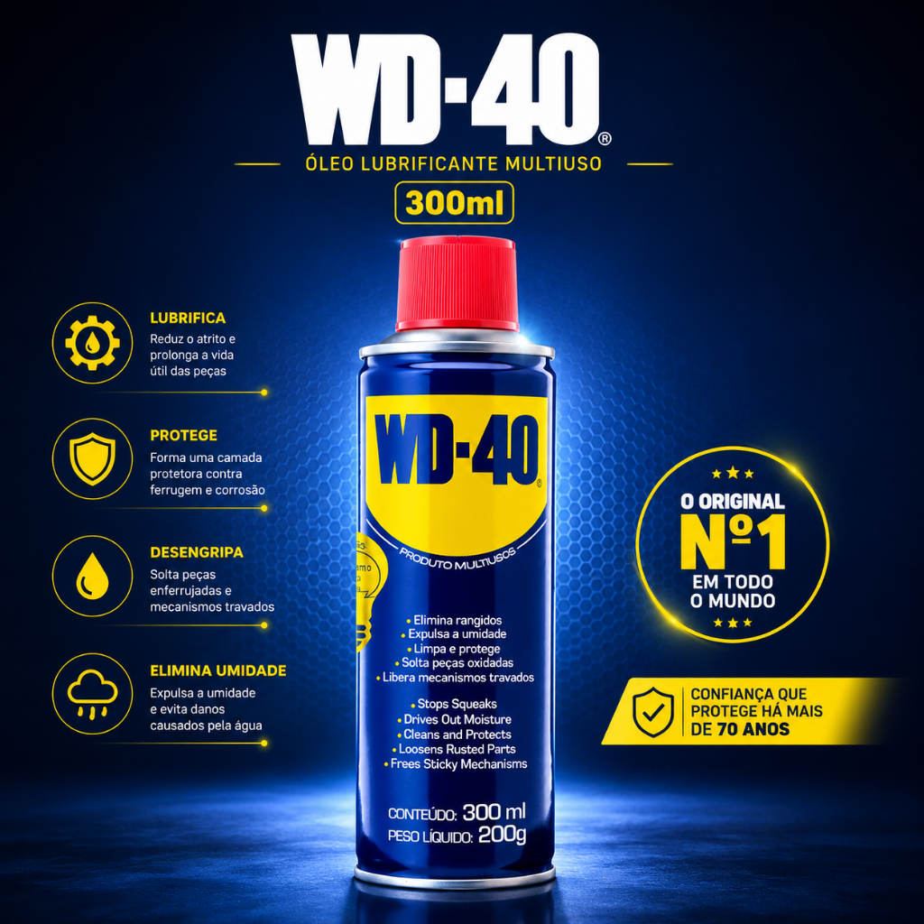 Óleo Lubrificante WD-40 Original - Solução Completa 5 em 1