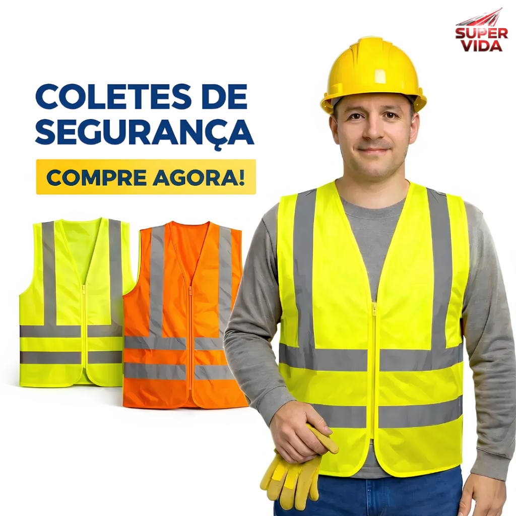 Colete Refletivo Luatek Malha Respirável com Bolsas  Poliéster Zíper GG XG Verde/Laranja