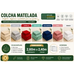 Kit Colcha Cobre Leito Vitória Casal Queen 2,60m x 2,40m Box Matelado com Porta Travesseiros