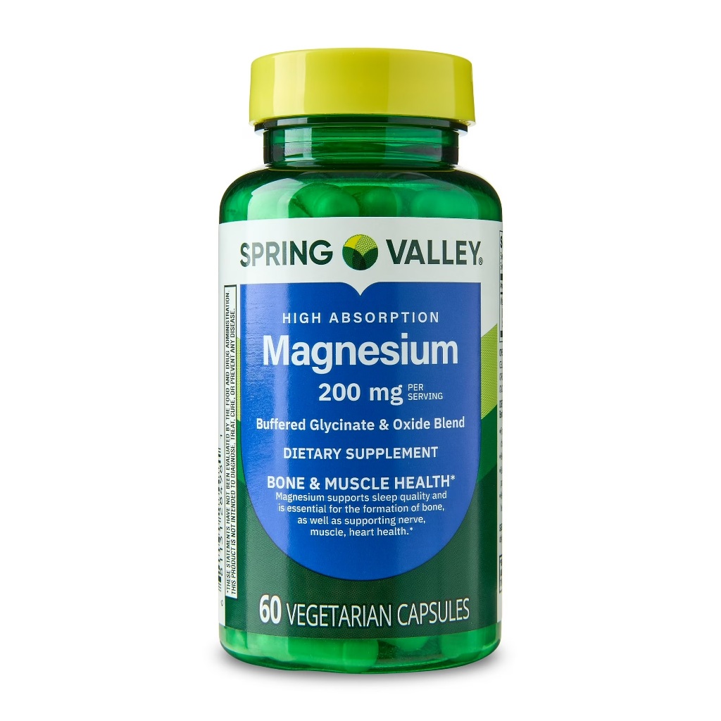 Magnesium 200mg Spring Valley 60 Capsulas Importado Eua