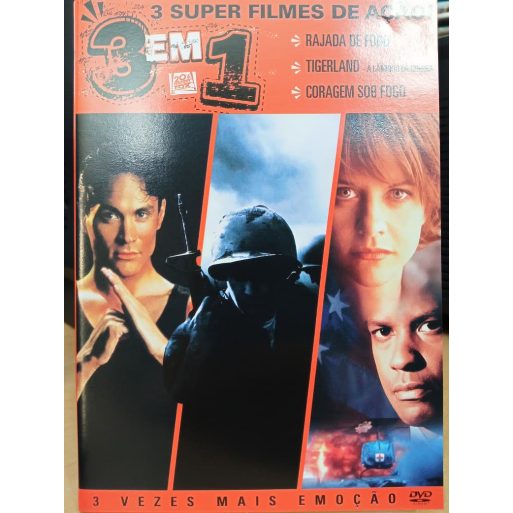 DVD 3 em 1: Rajada de Fogo; Tigerland - A Caminho da Guerra; Coragem Sob Fogo