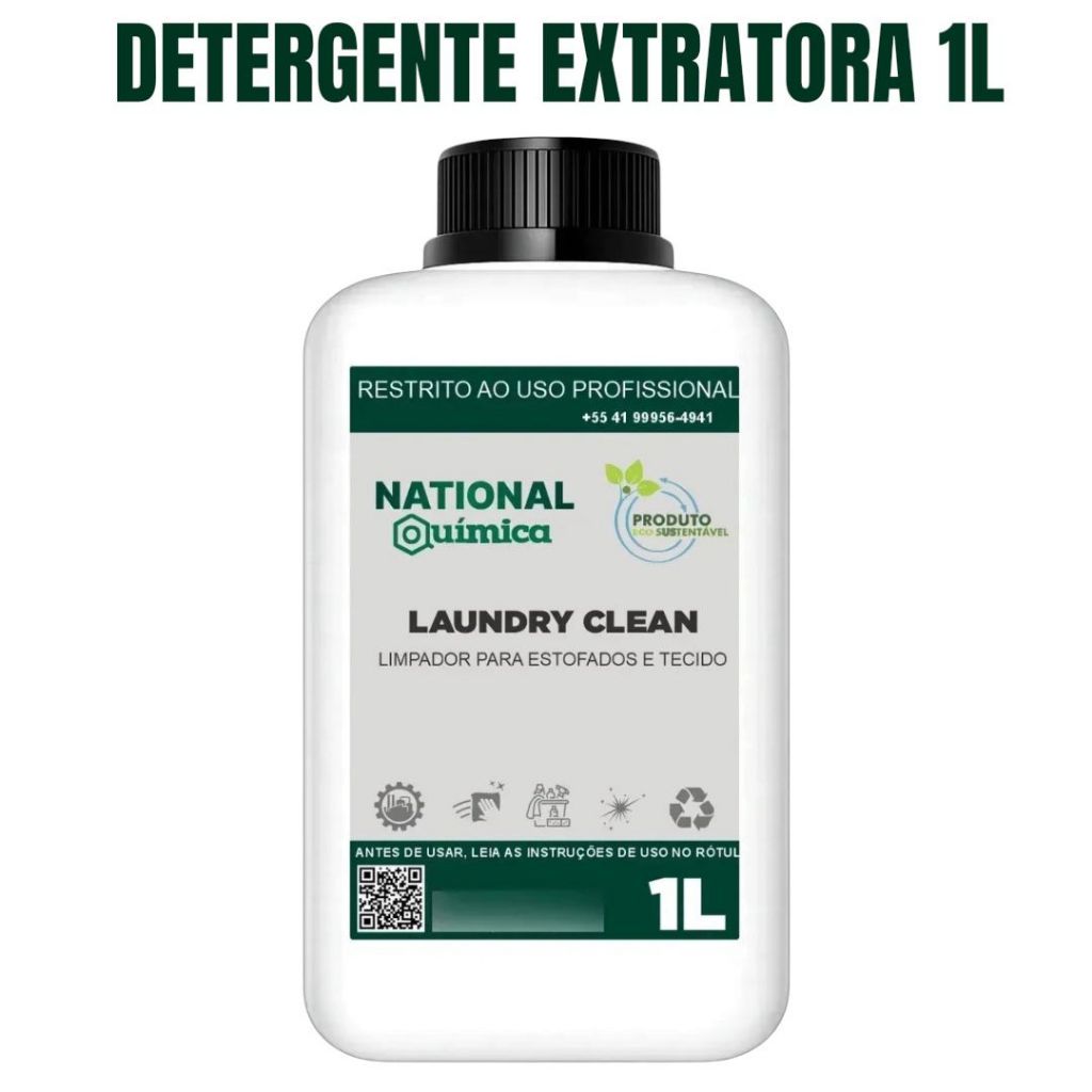 Detergente Amigo Do Meio Ambiente Laundry Clean 1L Formula Sustentável Para Limpar Sofás E Cadeiras Têxteis