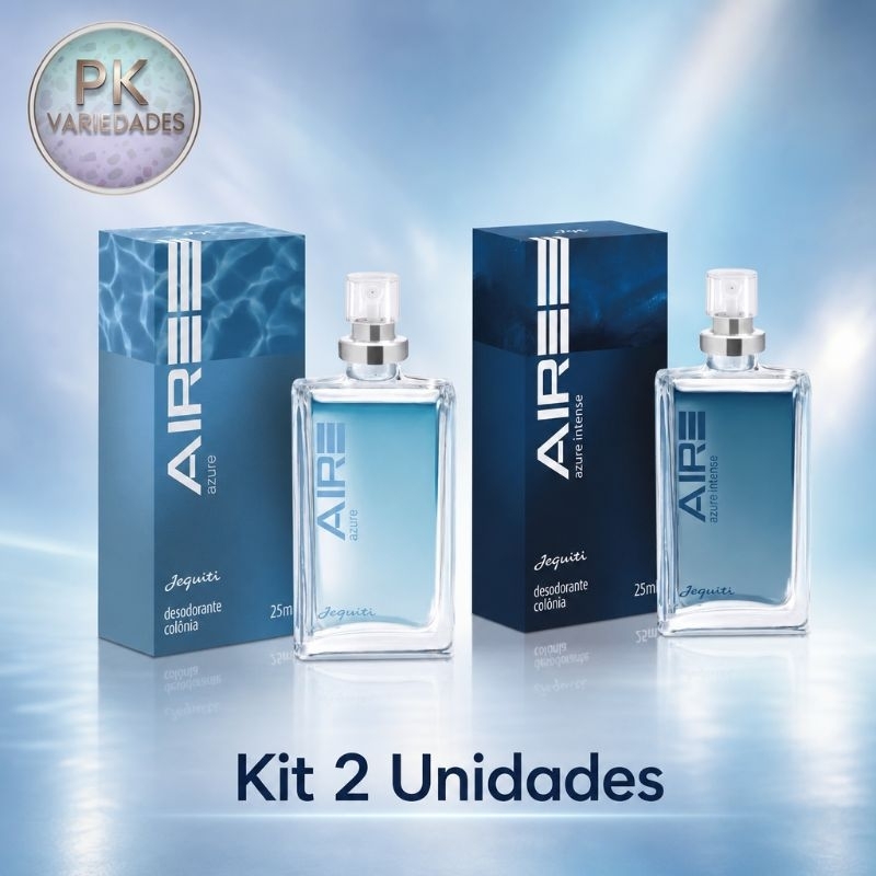KIT 2 PERFUMES MASCULINOS AIRE AZURE JEQUITI + AIRE AZURE INTENSE 25ML CADA