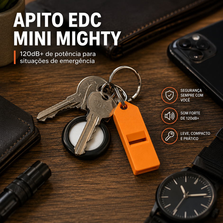 Chaveiro Apito Guardian de Bolso Alto 120dB | Chaveiro EDC - Segurança