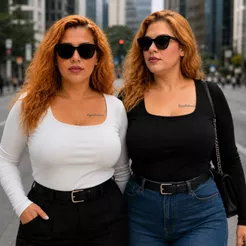 KIT 2 Blusa Blusinhas Gola Quadrada Feminina Manga Longa Forro no busto Moda Curvy Premium Tshirt