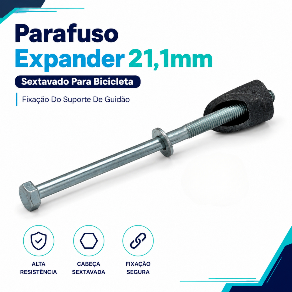Parafuso Expander 21,1mm Sextavado Para Bicicleta Bike Fixação Mesa Suporte De Guidão Aço Reposição