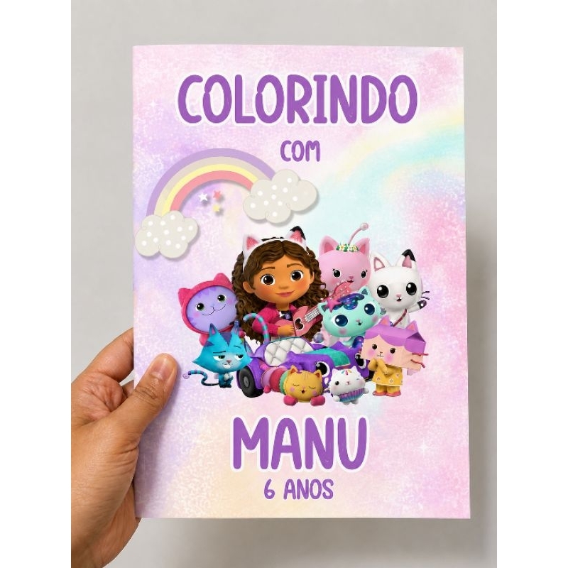 Revistinha Livrinho de colorir personalizado - a casa mágica da Gabby - lembrancinha para aniversário