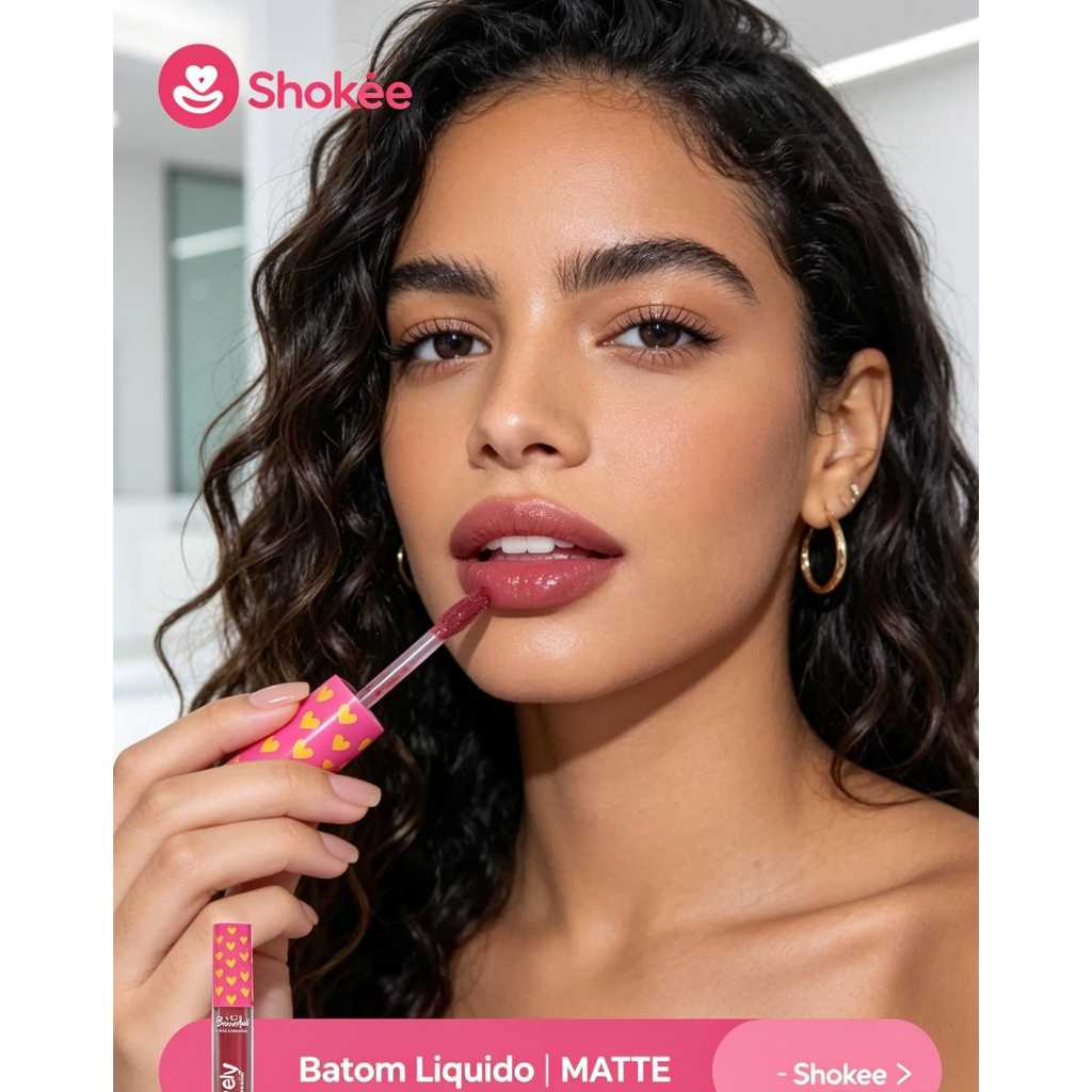 Batom Líquido Matte Lovely By Face Beautiful Alta Cobertura Maquiagem Longa Duração Efeito Hidratante