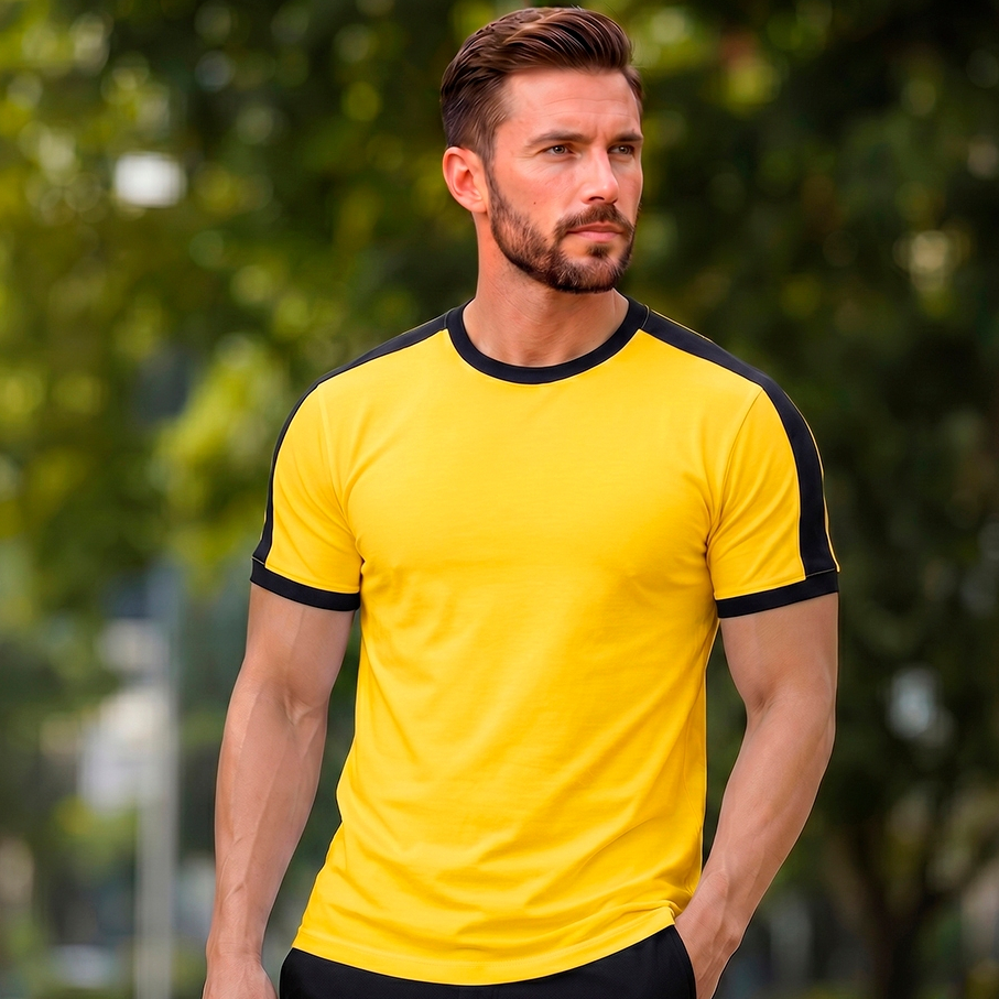 Camiseta Masculina Premium Malha PV Anti-Pilling Não Dá Bolinha Com Proteção Solar UV 25% Básica Lisa Faixa Manga Casual