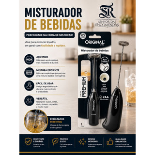 Misturador de Bebidas Elétrico Portátil – Misture Suas Bebidas em Segundos!