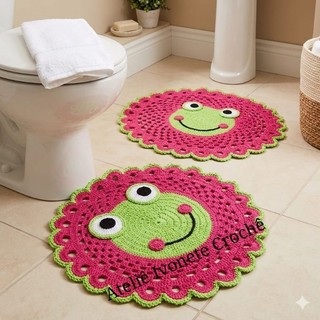 Tapete Sapinho de Crochê Artesanal – Tapete Decorativo para Banheiro, Quarto e Casa