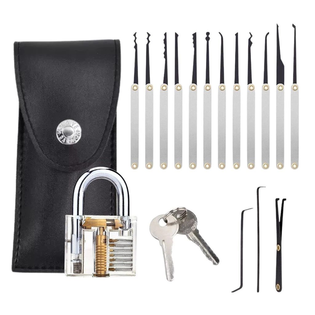 Kit Micha Treinamento Abertura Cadeado Transparente Chaveiro
