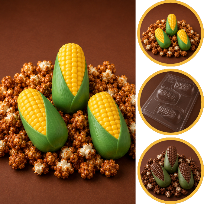 1 ~ 5 Forma bwb com silicone (3 partes) cod 10239 - Trufa Milho com Palha festa junina (CHOCO)