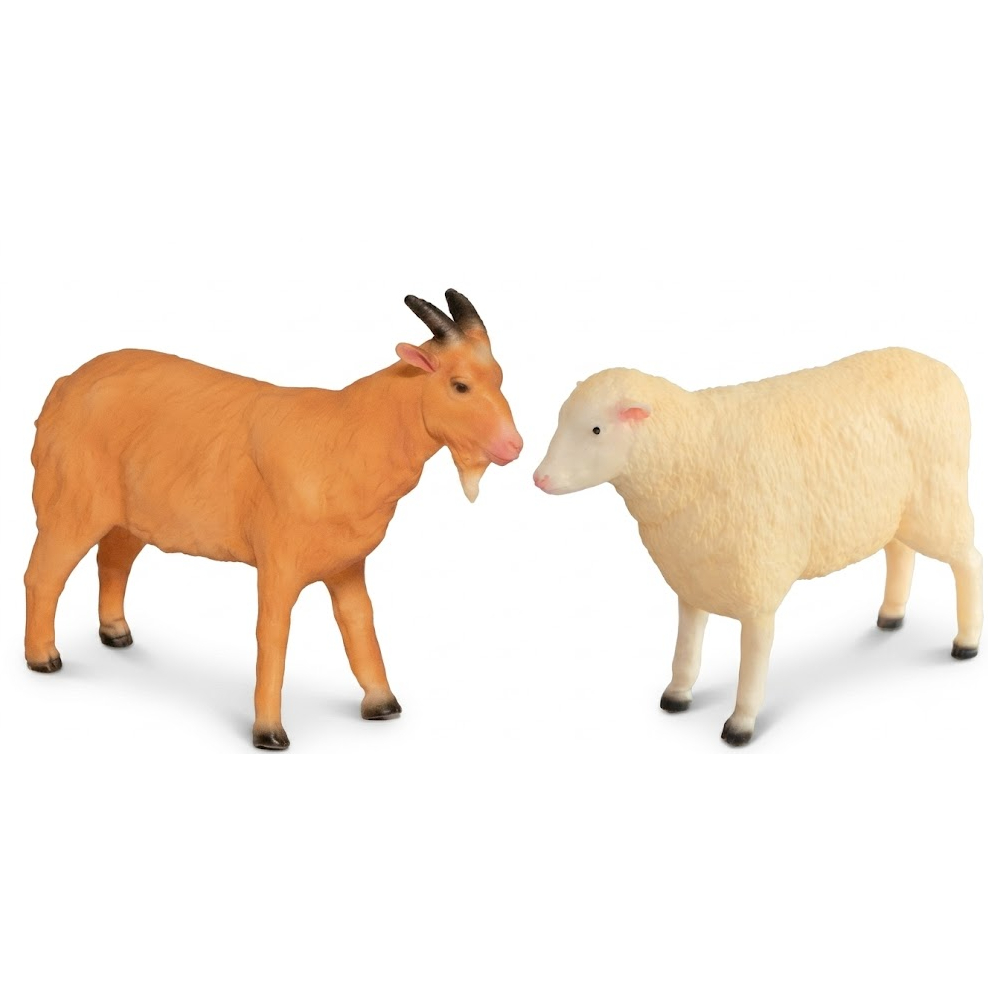 BRINQUEDO INFANTIL KIT COMPANHEIROS DA FAZENDA OVELHA + BODE FEITOS EM VINIL 100% ATÓXICO
