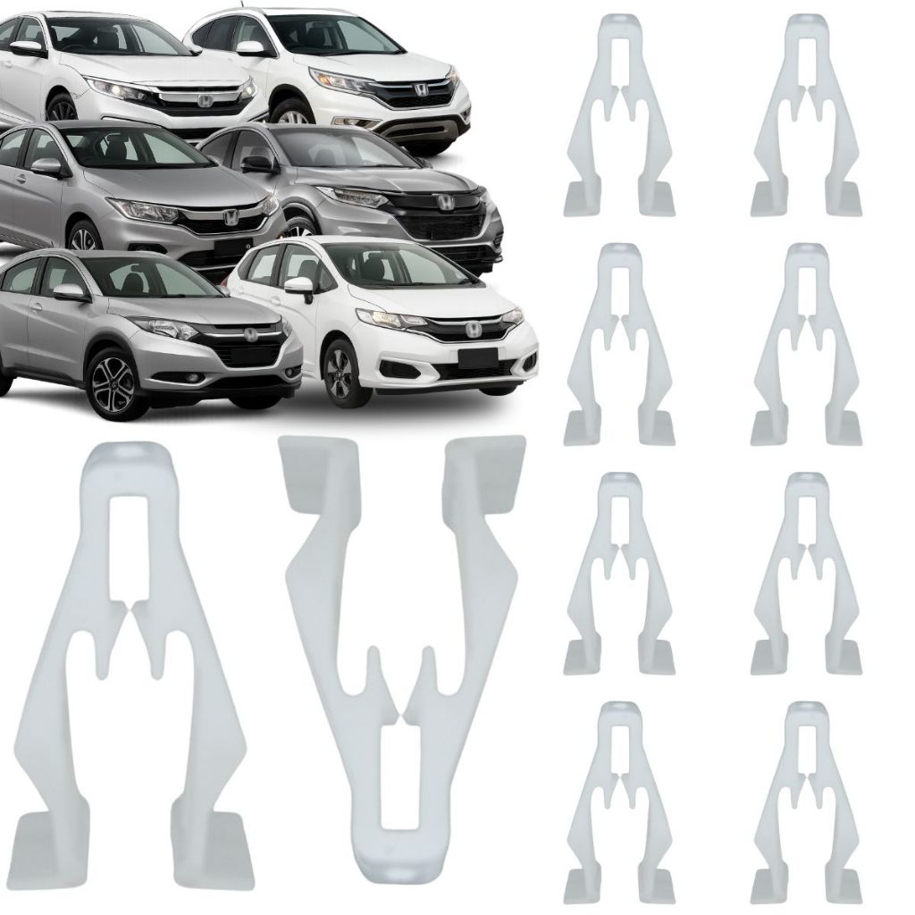 Kit 10 Grampo Presilha do Painel Console Central Para Honda City Civic Crv Fit Hrv 2003 a 2019