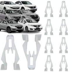 Kit 10 Grampo Presilha do Painel Console Central Para Honda City Civic Crv Fit Hrv 2003 a 2019