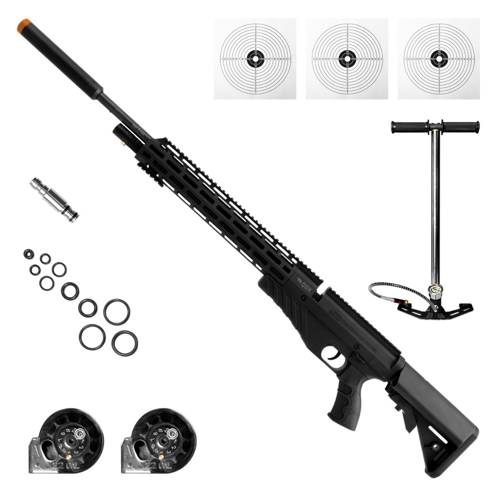 CARABINA DE PRESSÃO AIRGUN PCP G850T 5,5MM QGK + BOMBA PCP
