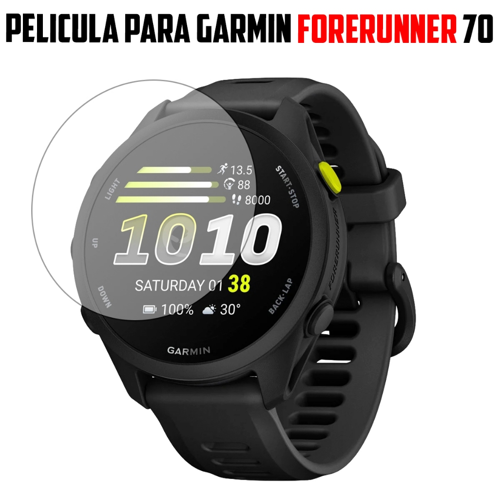 Película Vidro Temperado de Proteção para Smartwatch Compatível com Garmin Forerunner 70