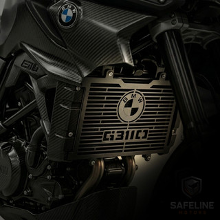 Protetor De Radiador BMW G310 GS G310R 2018 A 2025 Grade Em Aço Carbono Preto Fosco