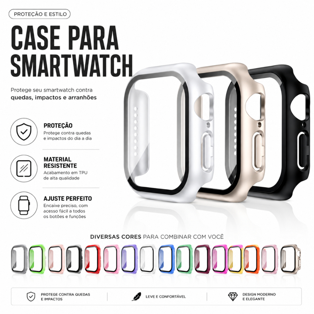 Capa Case Capinha Película APPLE WATCH 11 10 9 8 7 6 5 4 3 2 SE 38mm 40mm 41mm 42mm 44mm 45mm 46mm
