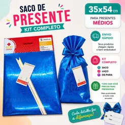 SACO/EMBALAGEM KIT FÁCIL PARA PRESENTE 35CM X 54CM