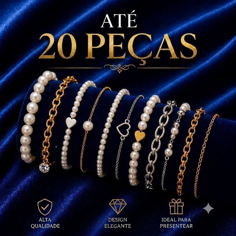 Kit 20 Pulseiras em Prata Banhada Atacado Lembrancinha Festa Evento Elegância e Exclusividade.