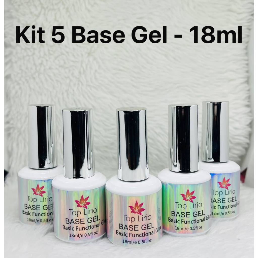 Kit com Top Coat Selante Lirio / Base Gel 18 ml novo Escolha sua Variação