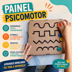 Painel Psicomotor Brinquedo Educativo/Pedagógico Artesanal Feito em MDF