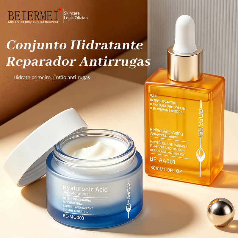 Imagem BEIERMEI Sérum 30ml Antirrugas com Retinol e Antienvelhecimento Creme hidratante Antirrugas Hidratante Natural