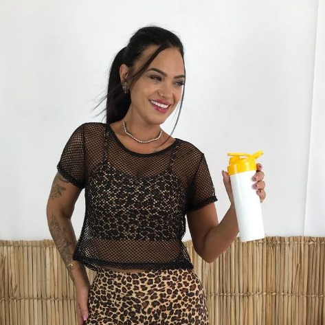 Blusa cropped tela arrastão transparente manga curta m g e gg