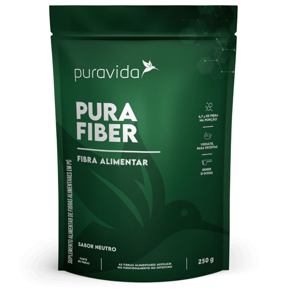 Pura Fiber Pura vida 250g Fibra Alimentar Sabor Neutro 31 Doses