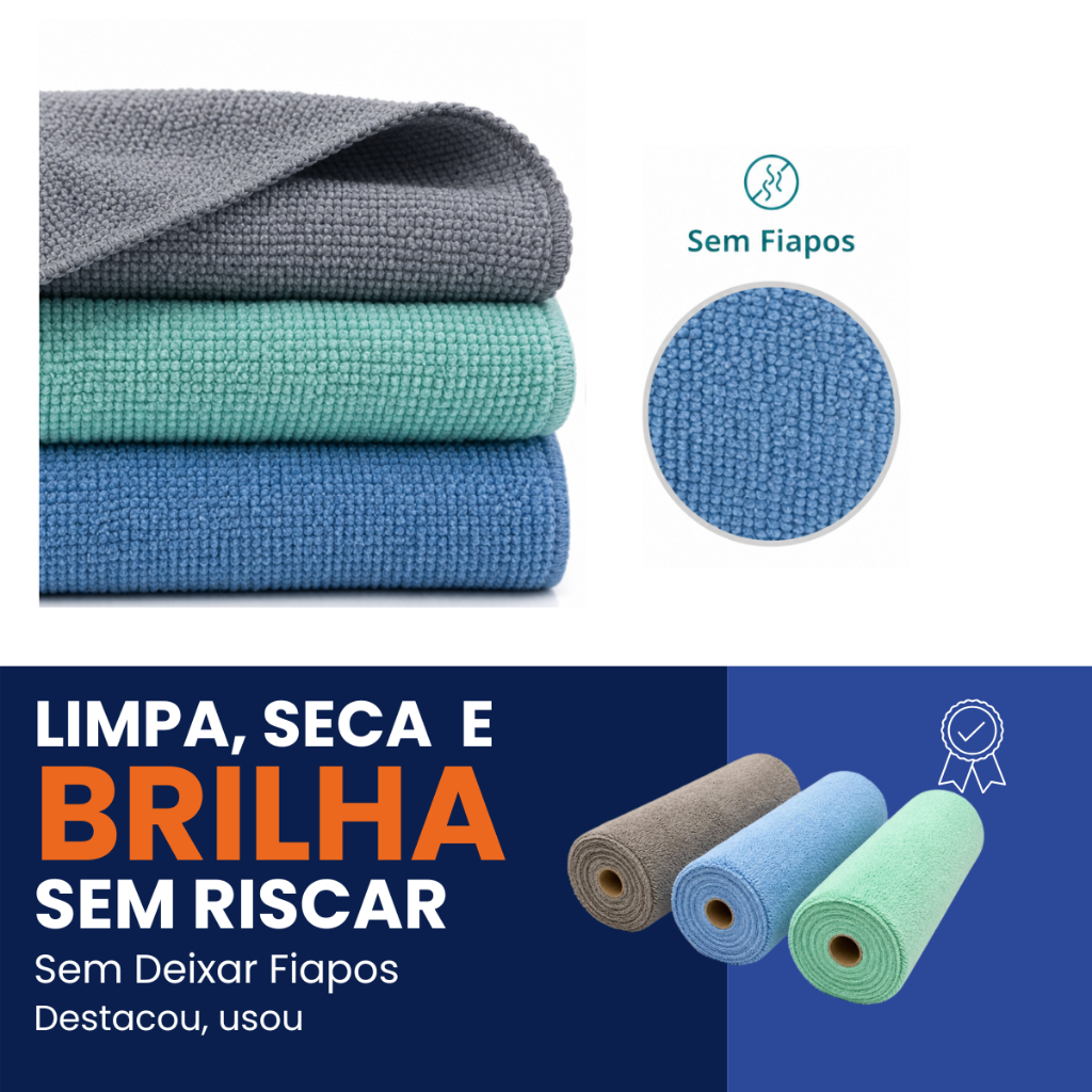 Detalhes do Kit 2 Panos Multiuso Em Rolo 20 Folhas 25x25cm Reutilizável Lavável Alta Absorção Cozinha Casa e Pia