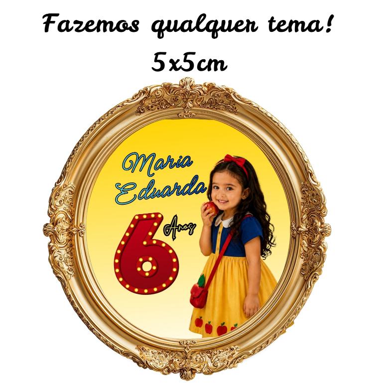 Adesivo 5x5cm Personalizado | Adesivo Para Lembrancinhas de Aniversário Infantil | Etiqueta Adesiva | Escolar