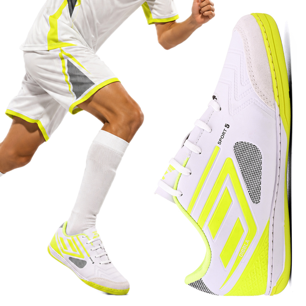 Chuteira Quadra Futsal Futebol Salão Bico Couro Premium Colada e Costurada Infantil Masculina