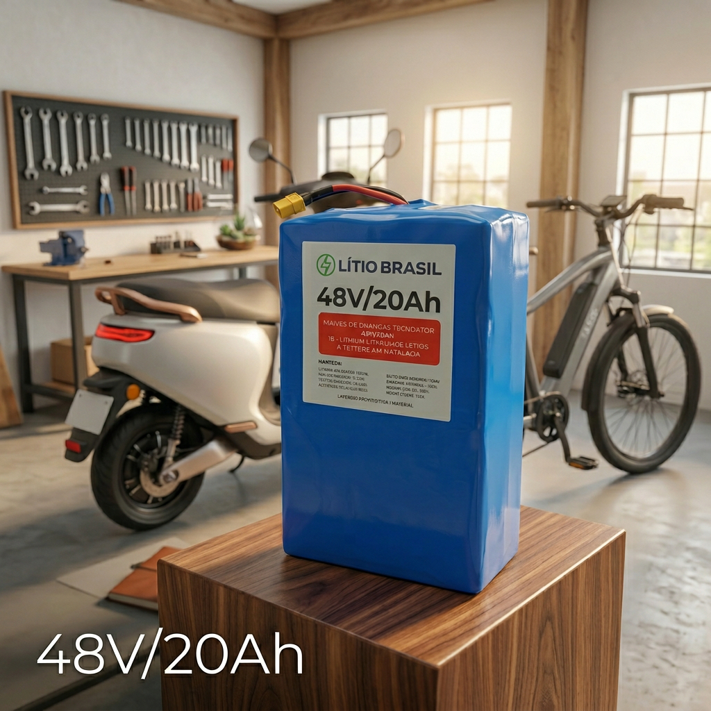 Pack Energia 48V 20Ah com BMS de Alta Potência Litio Brasil Para Scooter e Patinete Elétrica