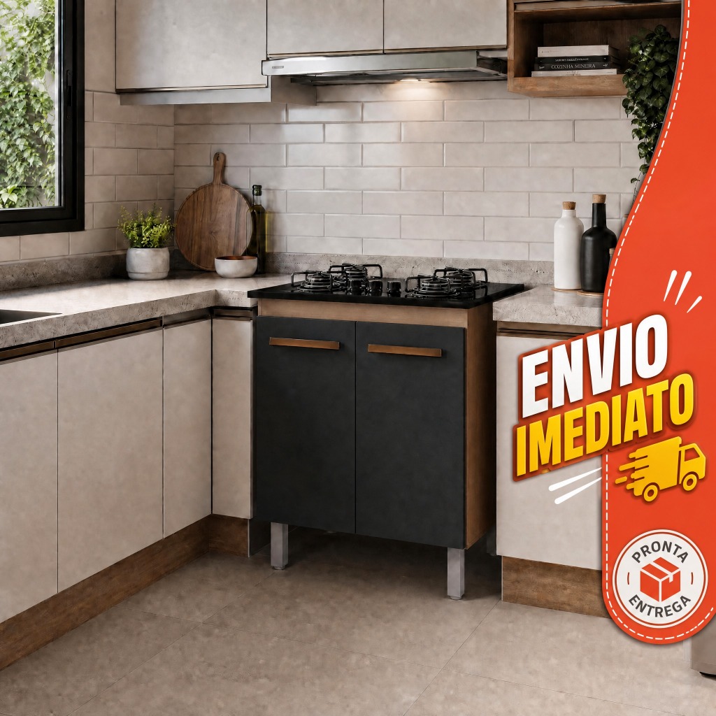 Balcão De Cozinha Jade Para Cooktop 2 Portas - Pac Store