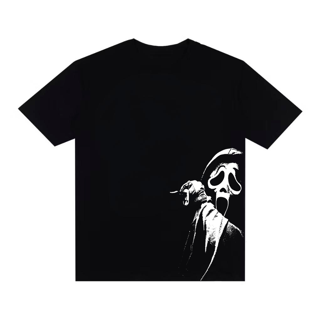 Camiseta Streetwear Terror Horror Pânico Scream Ghostface Lateral Estilosa  Gótica Premium Y2K Opium Filme Algodão Swag