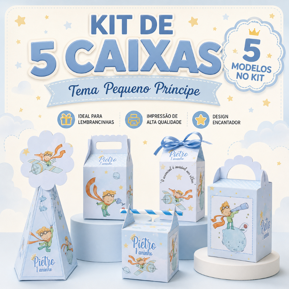 Kit Festa Personalizada O Pequeno Príncipe - Lembrancinhas - Pegue e Monte