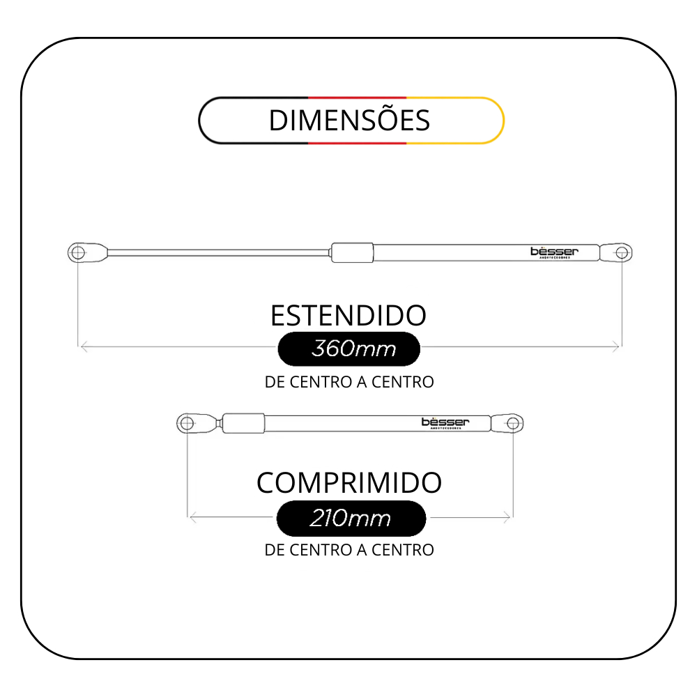 Amortecedor Porta Malas Mitsubishi Pajero Tr4 Pistão Tampa Traseira Pajero Tr4 2000 à 2014 — imagem 2 de 2