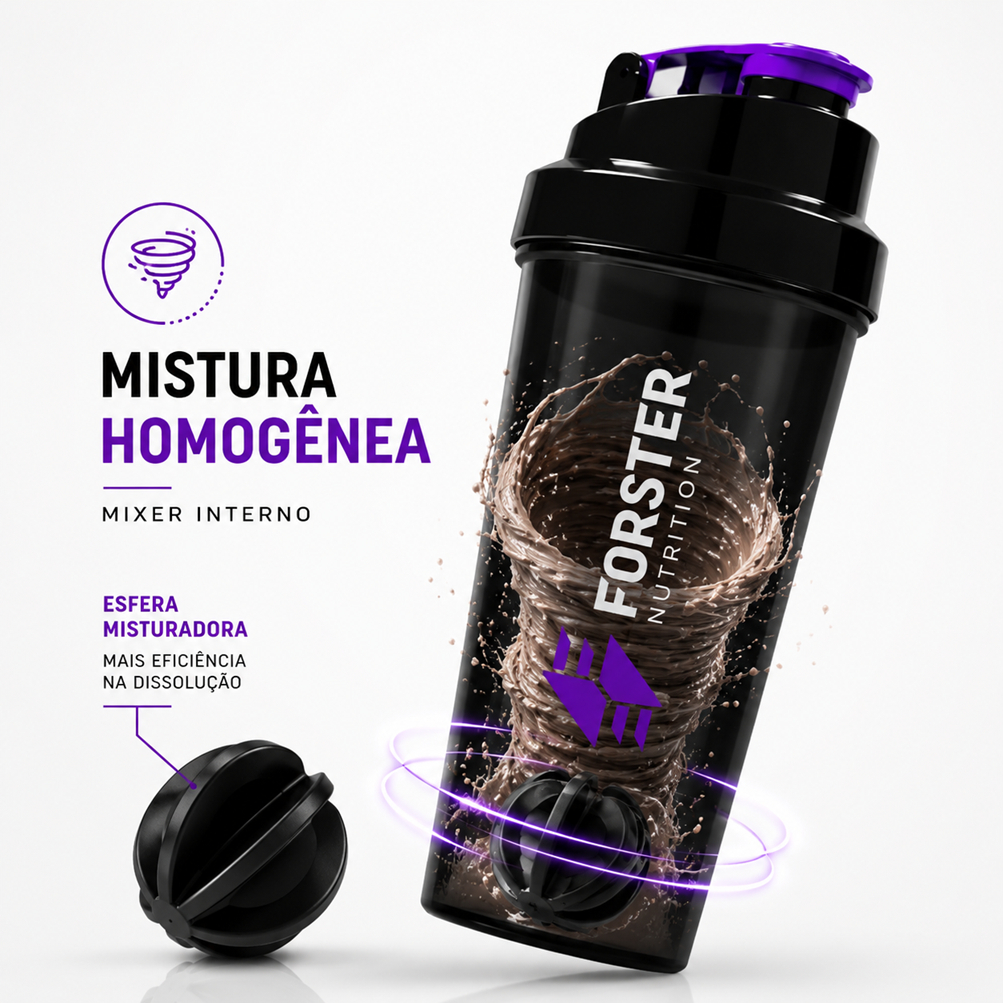 coqueteleira shaker 600ml fumê forster nutrition | garrafa whey protein academia fitness bpa free portátil sem vazamento