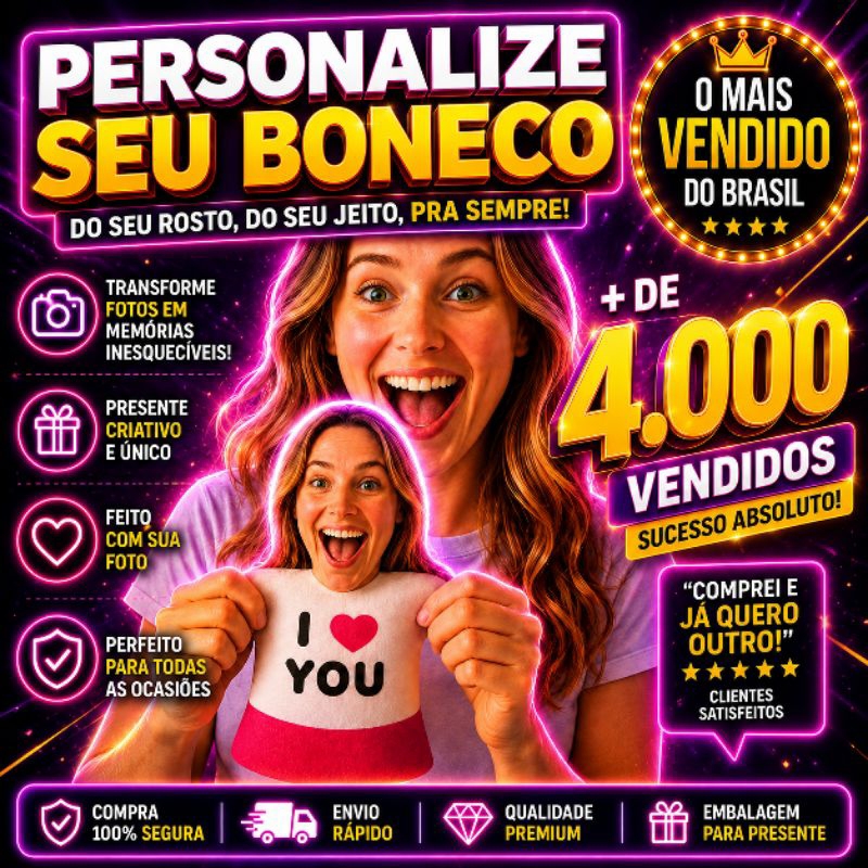 ALMOFADA BONECOS PERSONALIZADOS FOTO ROSTO